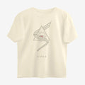 Oztra Viper beige oversized tee, front view showing the Viper print