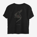 Oztra Viper black oversized tee, front view showing the Viper print