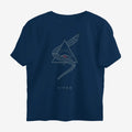Oztra Viper navy oversized tee, front view showing the Viper print