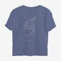 Oztra Viper steel blue oversized tee, front view showing the Viper print
