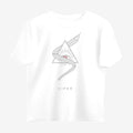 Oztra Viper white oversized tee, front view showing the Viper print