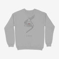 Oztra Viper grey melange sweatshirt, front view showing the Viper print