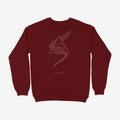 Oztra Viper maroon sweatshirt, front view showing the Viper print
