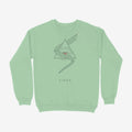 Oztra Viper mint sweatshirt, front view showing the Viper print