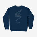 Oztra Viper navy sweatshirt, front view showing the Viper print
