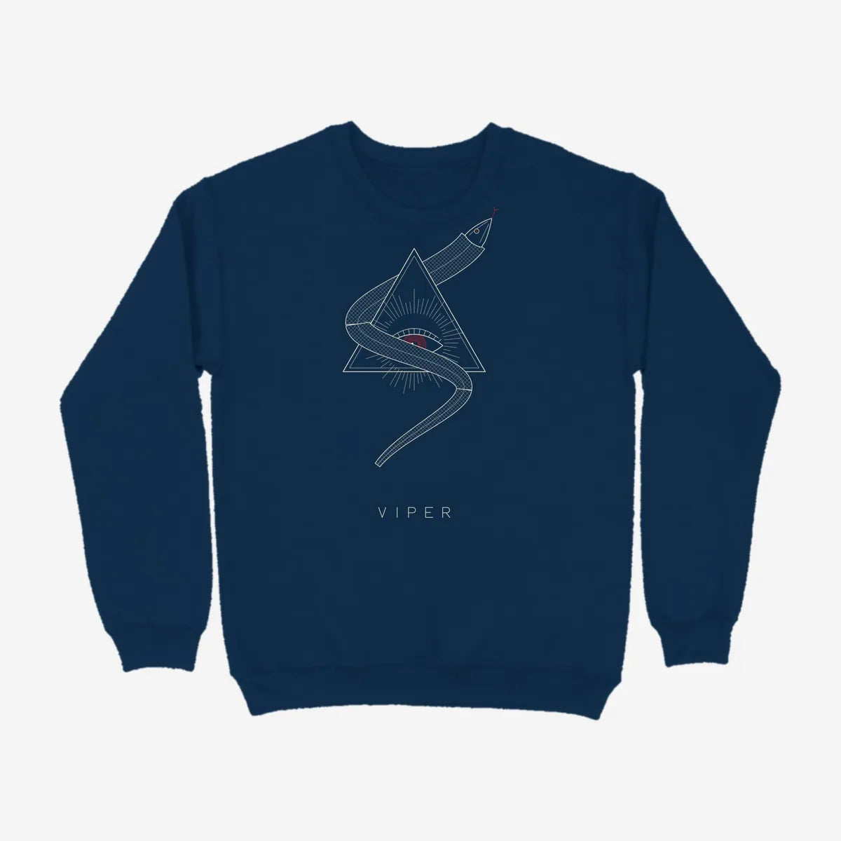 Oztra Viper navy sweatshirt, front view showing the Viper print