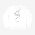 Oztra Viper white sweatshirt, front view showing the Viper print