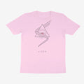 Oztra Viper baby pink tee, front view showing the Viper print