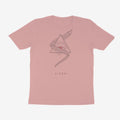 Oztra Viper dusty pink tee, front view showing the Viper print