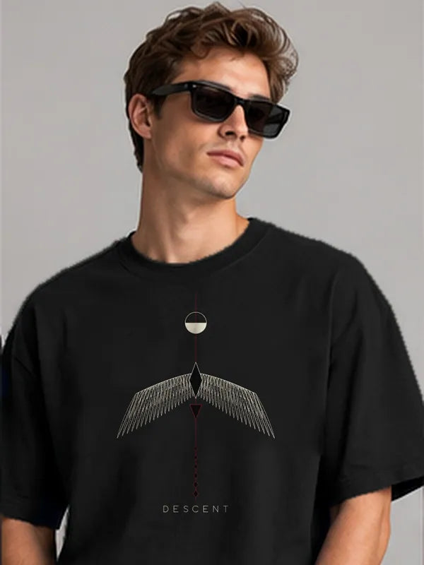Model wearing the Oztra Descent Tee in black